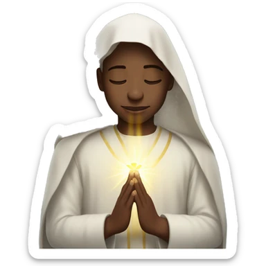 white people pray to the rays of lights sticker