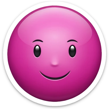 magenta color sphere. Negative : Emoji. sticker