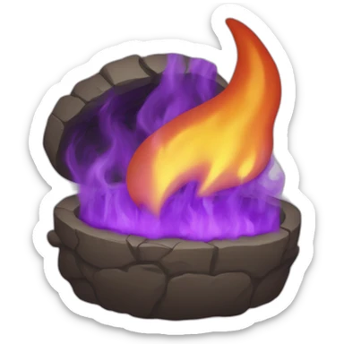 hearth violet with fire sticker