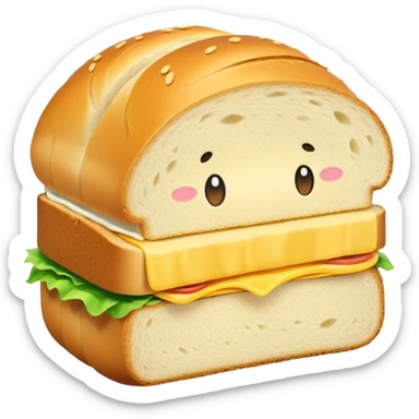 Sandwich bread anime style sticker
