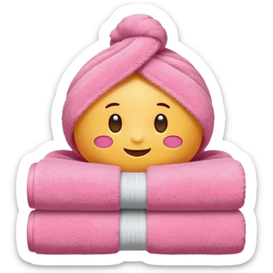 pink towel sticker