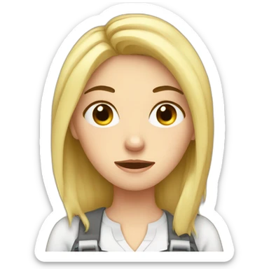 white girl's tired at work sticker