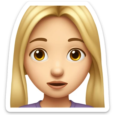 girl face with embarrassment  sticker