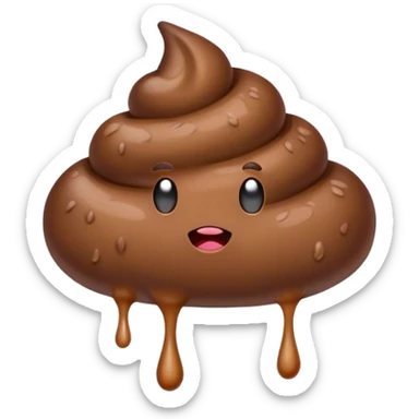 Brown poop feces sticker