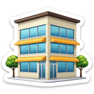 healthy restaurant building sticker