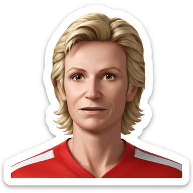 blonde boy in red shirt sticker