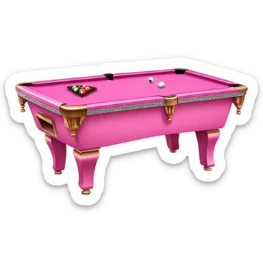 Pink pool table with glitter  sticker