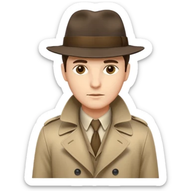 Detective (Fedoras, trench coats; subtle but modern) sticker