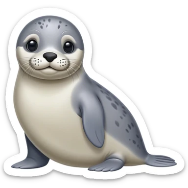 Cute, Disney-style harbor seal full body sticker