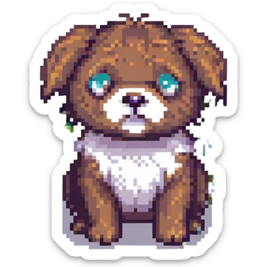 Pixel art Toto from Wizard of Oz, small and cute sticker