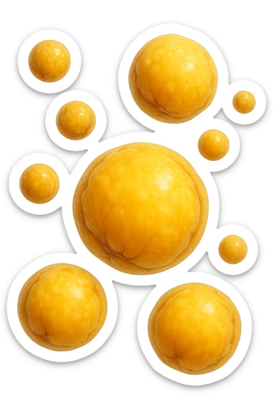 CELLULE DI GRASSO GIALLE FLUTTUANO IN ARIA sticker