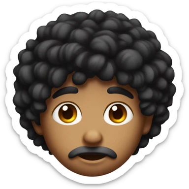 Boy with black puffy hair and huge nose with pimples all over it sticker