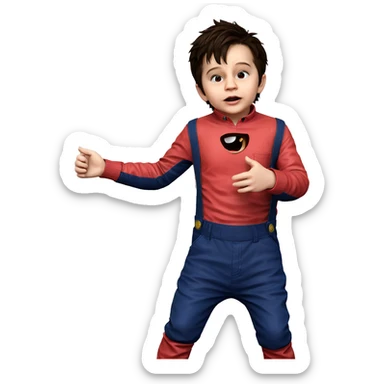 cosplay boy in overalls sticker