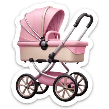 baby stroller with pink gradient and beige colors sticker