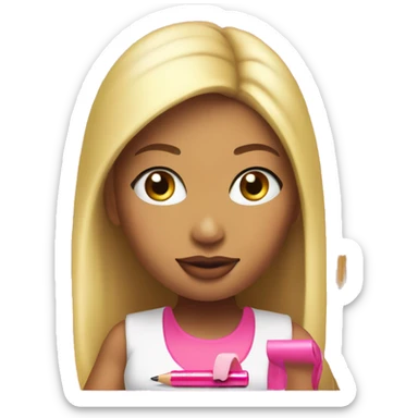 nicki minaj writing with pink pen sticker