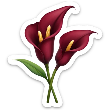 burgendy calla lily sticker