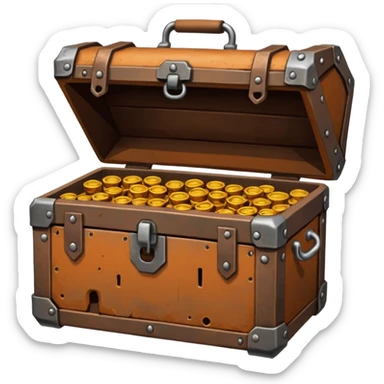 coffre avec de la ferraille cuivre  post apo survie loot  sticker