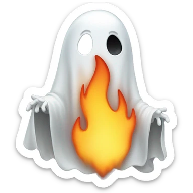 ghost on fire sticker