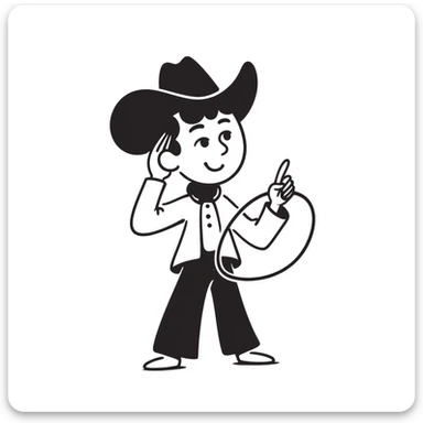 cowboy cowboy character, hand drawn doodle style, notion style sticker