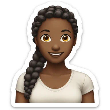 Black girl with braided hair smiling and standing sticker