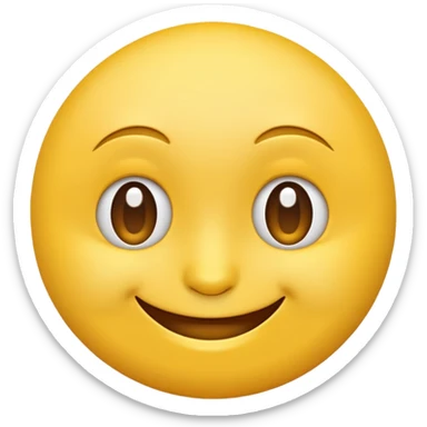 Emoji, yellow round smirking face sticker