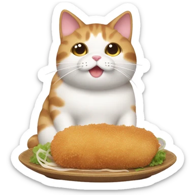 tonkatsu cat sticker