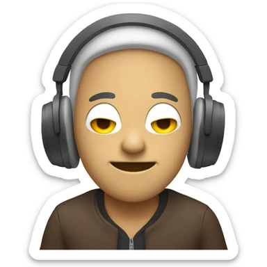 Person in a headlock listening to music sticker