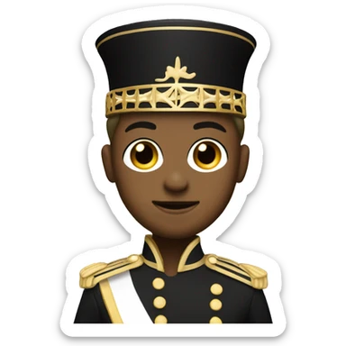 A marching band drum major in a black and gold uniform  sticker