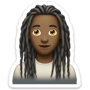 light skinned black man with long dreads standing sticker