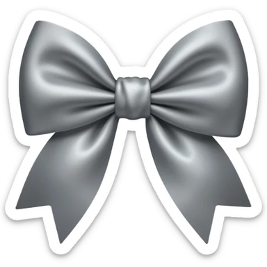 grey satin bow sticker