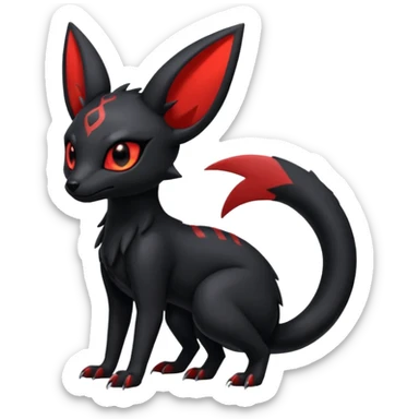 Shiny Dark Edgy Gothic Gloomy Futuristic Salandit-Umbreon-Litten-Hybrid (Full body) sticker