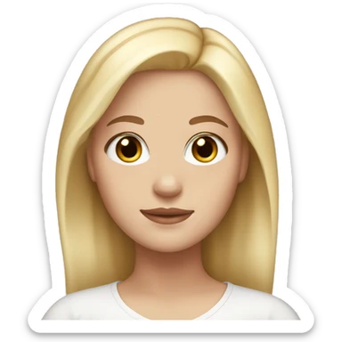white girl with brown eyes and blonde hair (middle part) sticker