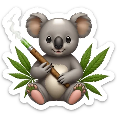Koala bear smoking weed sticker