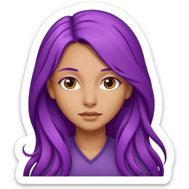 faz menos gótica mas com cabelo roxo comprido sticker