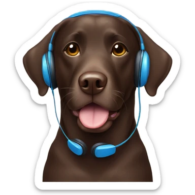  Chocolate lab, headset sticker