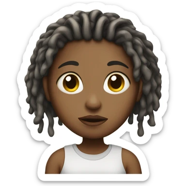 Sick girl with locs  sticker
