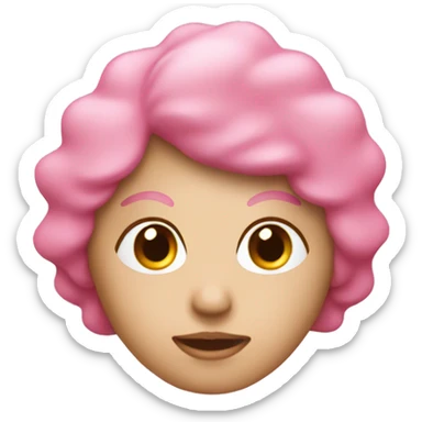 pink star no face light pink sticker