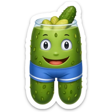 Pickle wearing shorts sticker