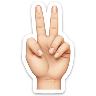 The middle finger, but flipped the other way so we can see the inside of the hand sticker