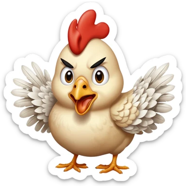 Chicken screaming sticker