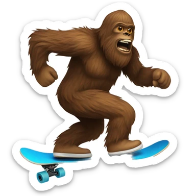 Sasquatch downhill skateboarding sticker