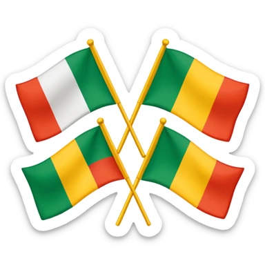 Nigerian flag and Ghanian flag together sticker