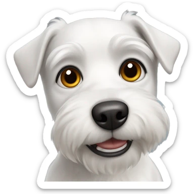 white dog with dark gray ears, mixed breed with Jack Russel and bichon frize sticker