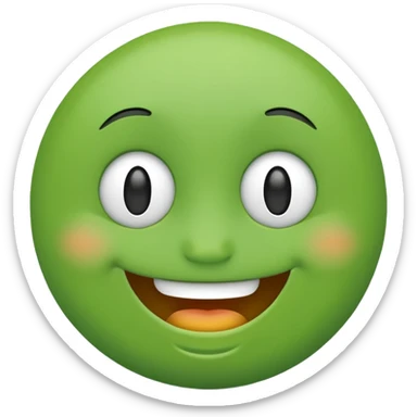 happy face emoji  Green colored sticker