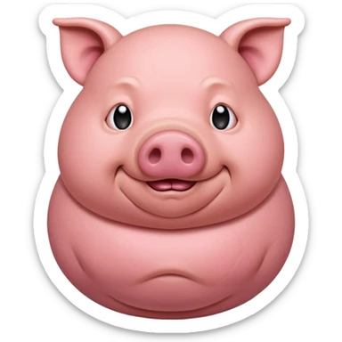 pig with a big stomach sticker
