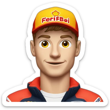 Max Verstappen with Ferrari sticker