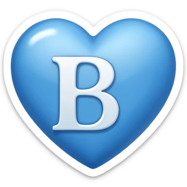 symbolic blue heart with letter B sticker