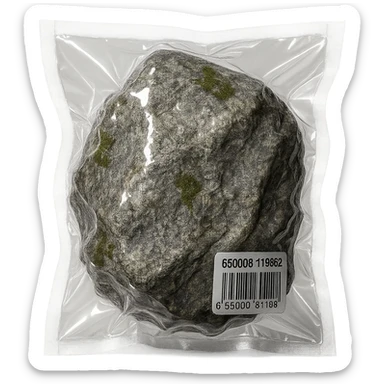 big rock with minimal moss accents, shiny and inflated sticker