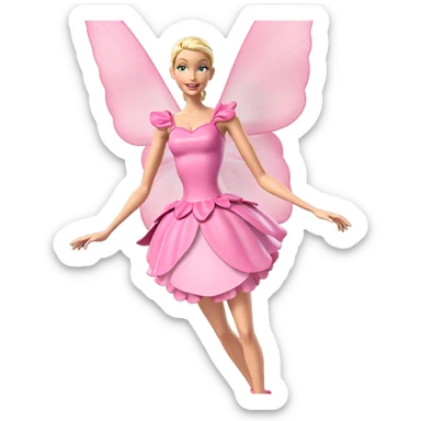 blonde fairy in pink dress sticker