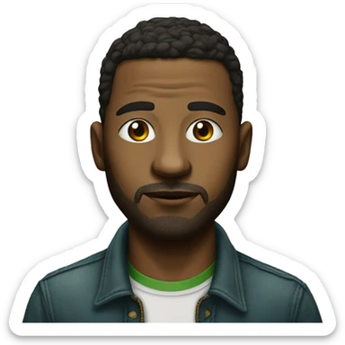 realistic portrait of a male with weed sticker